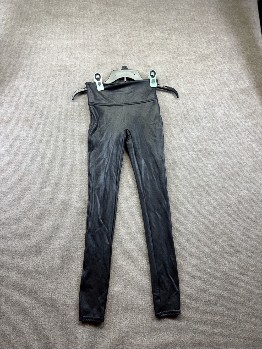 Spanx Women's Black Faux Leather Leggings Size XS